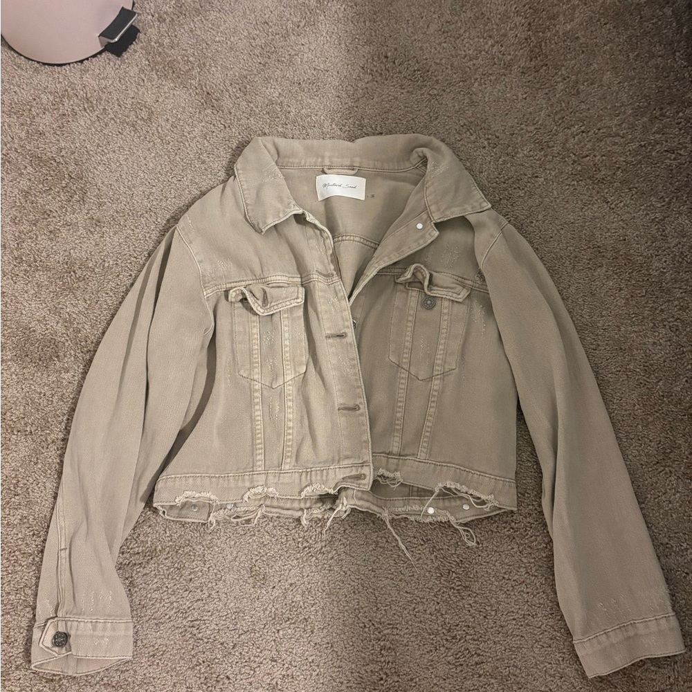 Mustard Seed Light Tan Denim Jacket